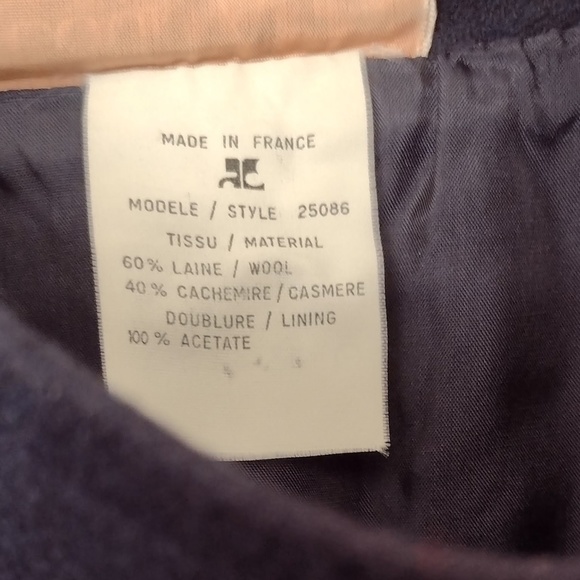 COURRÈGES Wool and Cashmere Skirt Vintage, Made in France - Picture 4 of 8